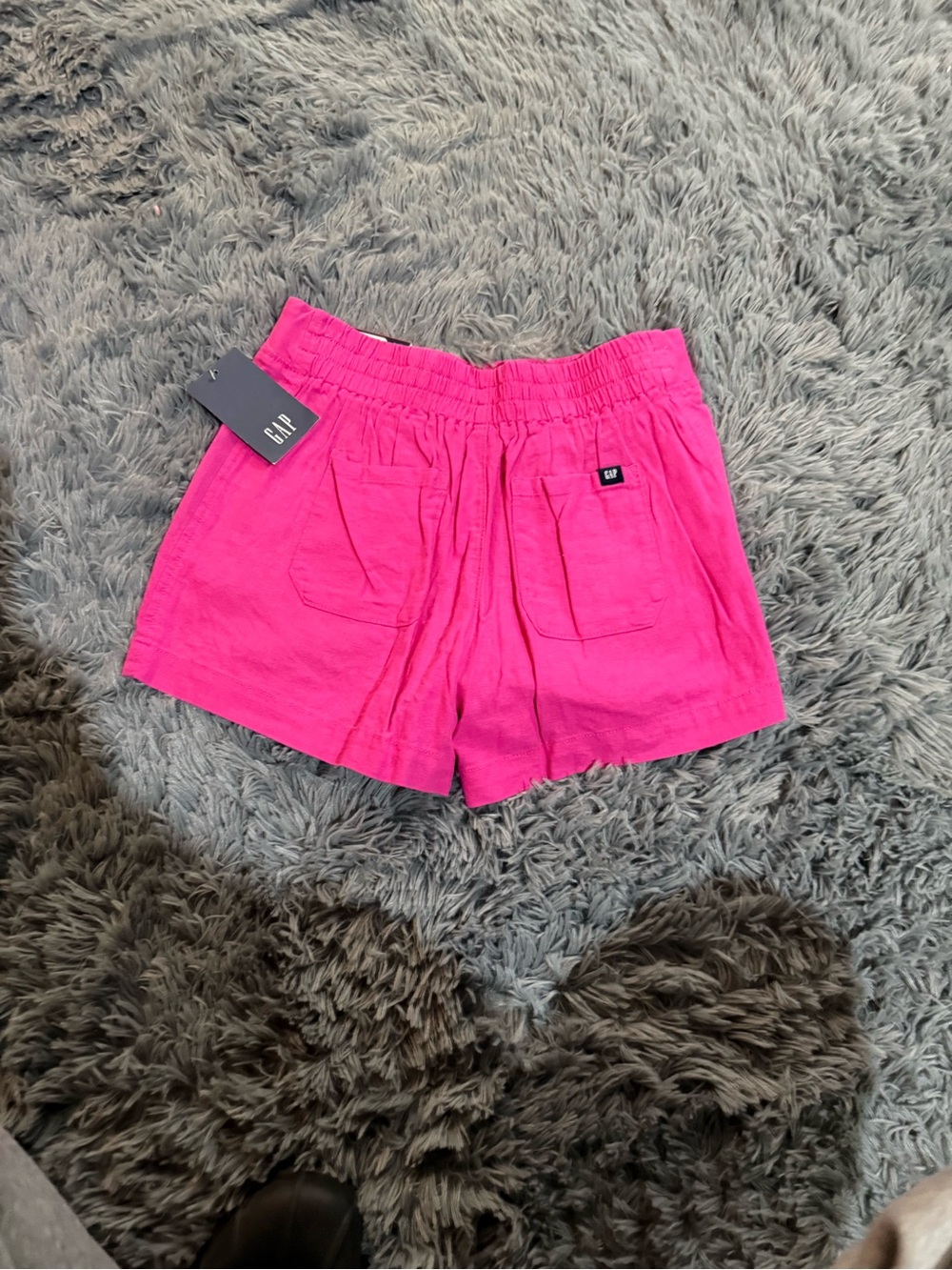 GAP Women’s Linen Shorts XS Hot Pink Pull-On Elastic Waist NWT - Picture 2 of 4